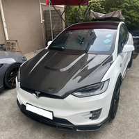 Couvre-capot en fibre de carbone pour Tesla Model X 2016 à 2021, style CMST, kit de modification de carrosserie