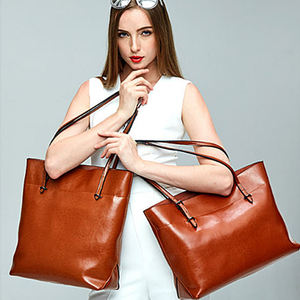 Sac fourre-tout de luxe en cuir véritable de haute qualité, grande capacité, portable, avec doublure en polyester imperméable, sac à bandoulière pour le travail et les trajets quotidiens - Product Image 1