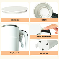 Mug isotherme à agitation magnétique en acier inoxydable 304 : tasse à café de voyage intelligente de 380 ml avec affichage de la température LED