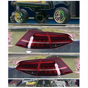 Feux arrière LED rouges en ABS avec lentille transparente, feux <span class=keywords><strong>stop</strong></span> et clignotants pour VW <span class=keywords><strong>Golf</strong></span> <span class=keywords><strong>7</strong></span> 2013-2020, nouvelle version améliorée, 12V, 8000 lumens, 6000K - Product Image 2