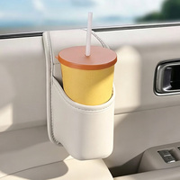 Boîte de rangement multifonctionnelle en cuir pour portière de voiture, porte-gobelet latéral pour voiture, organisateur de téléphone et de bouteille d'eau, vente en gros personnalisée