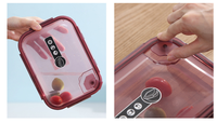 Boîte de rangement des aliments personnalisée pour l'école et le bureau sans BPA avec boucles et un trou d'échappement Boîte à lunch en plastique à trois compartiments avec couvercles
