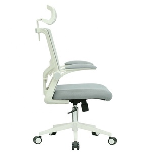 <span class=keywords><strong>Silla</strong></span> de escritorio ergonómica blanca con soporte trasero de malla de alta calidad y cuero sintético <span class=keywords><strong>para</strong></span> trabajo de oficina - Product Image 6