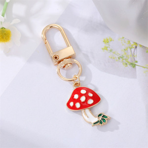 Nhà máy kim loại móc chìa khóa hợp kim kẽm rỗng rùa monstera lá Keychain nấm Mặt dây chuyền màu xanh lá cây tươi tráng men túi quyến rũ - Product Image 5