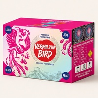 Boîte d'emballage en carton ondulé rouge rose pour feux d'artifice, personnalisée et imprimée, pour la présentation de feux d'artifice