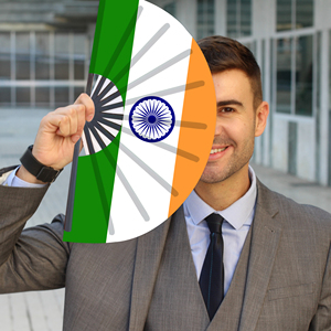 Abanicos Plegables de Bambú con la Bandera de la India al por Mayor, Abanico de Mano para Carnaval, Boda, Festival, Fiesta, Agencia de Viajes - Product Image 3