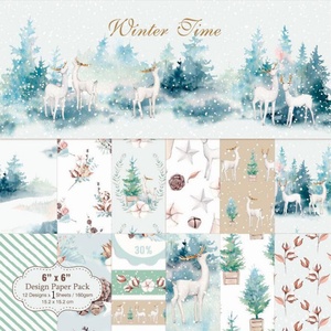 Papel para álbumes de recortes de invierno personalizado al por mayor, papel de fondo artístico, papel para hacer tarjetas, manualidades con papel para álbumes de recortes - Product Image 2