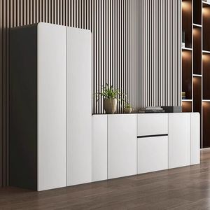 ตู้เก็บของห้องนั่งเล่นทันสมัยสีขาวด้าน พร้อมลิ้นชักและบานประตู สำหรับตกแต่งภายในบ้าน - Product Image 2