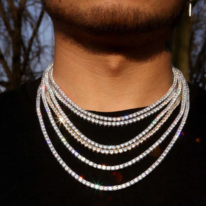 Promotion Chaîne Tennis Hip Hop en Moissanite et Diamant, Collier et Bracelet 2mm 3mm 4mm 6mm pour Homme Femme - Product Image 5