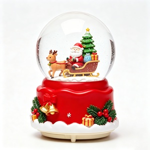 Adorno de Bola de Agua Navideña con Diseño de Santa Claus, Globo de Nieve de Resina, Recuerdo Navideño, Regalo para Decoración de Mesa en Navidad y Festividades - Product Image 6
