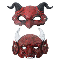 Masque de démon demi-visage amélioré en plastique, bricolage, commerce extérieur, carnaval, Halloween, maquillage, accessoires de costume, vente en gros transfrontalière