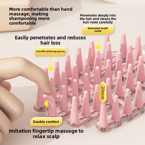 TPE Fashion Long-Shape Hair Washing <b>Brush</b> Adult Comb with Anti-Itch <b>Scalp</b> Scratching Device and Massage <b>Brush</b> - Product Image 3