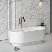 Bañera de Piedra Artificial de Superficie Sólida, Diseño Moderno 2026, Bañera Independiente de Lujo para Hotel