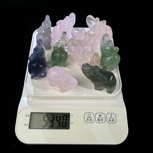 Figurines d'animaux sculptées à la main de 1.5 pouces Statue d'éléphant en fluorite verte Cristaux d'éléphant en quartz <span class=keywords><strong>rose</strong></span> - Product Image 6