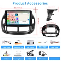 Podofo untuk Toyota Previa 2000-2005 Radio Mobil 4+64G 10.1'' Double Din Stereo Mobil Wireless Carplay Android Auto Wifi GPS OEM/ODM