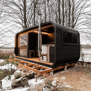 Sauna Elettrica in Legno Massello dal Design Moderno 2025, per Esterni, con Pannello di Controllo e Riscaldamento a Vapore Secco Intelligente per 2-6 Persone - Product Image 3