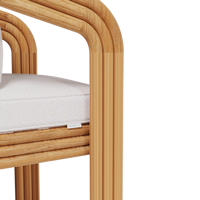 Tabouret de bar moderne en rotin naturel avec coussin et accoudoirs incurvés, chaise de bar à hauteur de comptoir pour hôtel, îlot de cuisine, café, mobilier