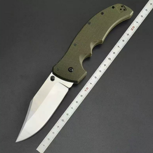 Navaja Plegable Mecánica con Hoja de Acero CTS-XHP, Mango de G10 Verde OD, Herramientas de Supervivencia para Exteriores, OEM - Product Image 3