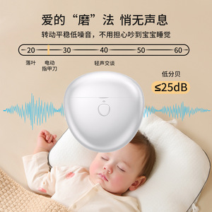 Electric Nail Clippers For Babies Automatic Low Noise Round White Battery Powered Manicure Tool - Product Image 1