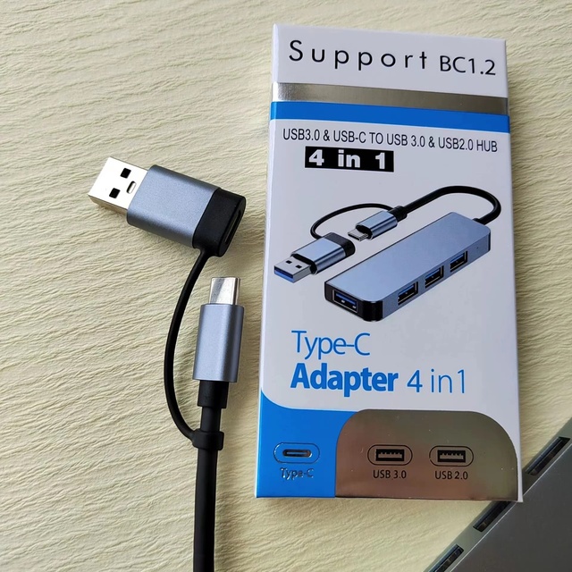 Hot Sale Aluminium 4-in-1 Multiport USB-C Docking Hub Station with 4K Display for Laptop USB3.0 4 Ports