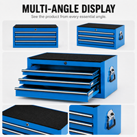 Coffre à outils en acier à 3 tiroirs verrouillable avec tapis de protection en caoutchouc, personnalisable OEM, armoire de rangement pour réparation automobile