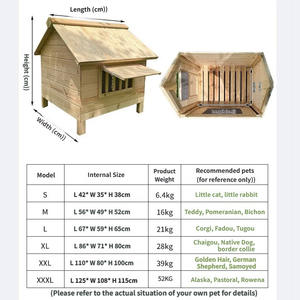 Nichoir pour <span class=keywords><strong>chien</strong></span> en bois massif pour l'extérieur et grand <span class=keywords><strong>chenil</strong></span> résistant aux intempéries et à la pluie, livré avec une housse de pluie et un <span class=keywords><strong>kit</strong></span> d'installation - Product Image 2