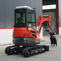 Mini-excavatrice sur chenilles de 2,5 tonnes avec système entièrement hydraulique, moteur, pompe, boîte de vitesses, attache rapide, la plus petite, livraison gratuite
