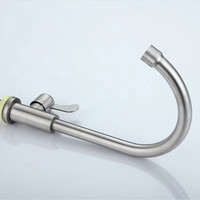 Robinet de cuisine col de cygne en acier inoxydable 304 brossé de haute qualité avec valve en céramique à poignée unique pour évier, usage domestique et commercial