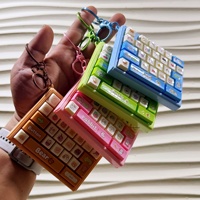 Meilleures ventes transfrontalières : Porte-clés clavier mécanique anti-stress à grille 26 touches, motif dessin animé, jouet délicat en plastique