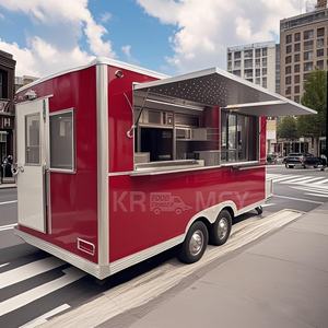 Carrito Móvil Green Street con Doble Toldo, Ventanas Corredizas, Remolque de Fibra de Vidrio para Comida Rápida, Snacks y Dulces - Product Image 4