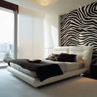 Style moderne hôtel tissu king size tatami lit villa chambre de luxe rembourré lit double meubles personnalisable