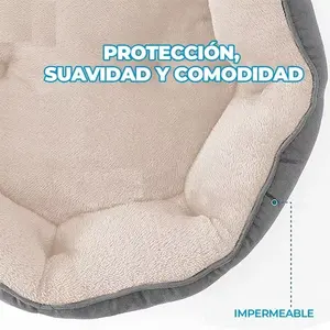 Ergonomic Round Dog Bed With Removable Washable Cover, Made Of Soft Coral Fleece And <b>Polyester</b> Fiber <b>Fill</b>, Suitable For Indoor U - Product Image 5