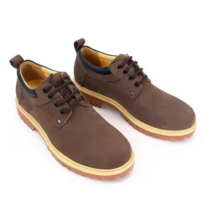Deri gündelik erkek ayakkabısı klasik erkek su geçirmez nubuk deri yürüyüş botları özelleştirilebilir erkek Oxford deri çizmeler