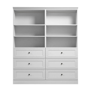 Armoire ouverte modulaire moderne sur mesure avec étagère réglable en panneau MDF mélaminé, design shaker à double bord, petit placard <span class=keywords><strong>d</strong></span>'<span class=keywords><strong>entrée</strong></span> - Product Image 3