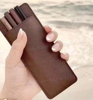 Estuche de Lápiz Labial con Diseño Personalizado, Accesorios de Viaje de Lujo, Bolsa de Aseo, Bolsa de Maquillaje de Cuero PU con Espejo