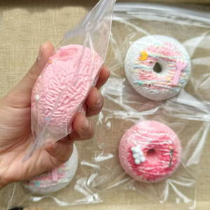 Donut-Shaped Rice Balls <b>Squishy</b> Squeeze Toys Thick and Substantial for Stress Relief Creative Gift for Kids and Adults - Product Image 1