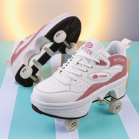 Chaussures de sport avec 4 roues rétractables, chaussures à roulettes pour la marche en plein air et les sports, chaussures à roulettes pour enfants