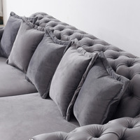 Ensemble de canapés de salon rétro américain haut de gamme Design moderne avec boucle canapés tissu droit pour hôtels meubles de salon