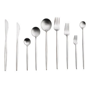 Thép không gỉ Flatware Set Bồ Đào nha Matte kết thúc bao gồm MOONCAKE Dao bít tết ngã ba muỗng cà phê - Product Image 5