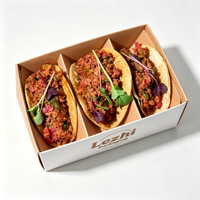 Maßgefertigte Öko-Takeout-Verpackung für Fast Food, Nachos, Burritos, Tacos, Wrap-Halter, Familien-Sharing-Box mit Modularen Fächern aus Papier