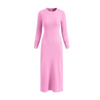 Robe longue moulante fendue à manches longues, style européen et américain, pour l'automne, coupe ajustée, élégante et sexy