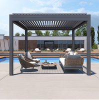 Pergola à lames orientables en alliage d'aluminium, toit réglable, abri solaire imperméable pour jardin et terrasse extérieurs