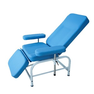 Chaise d'hôpital Medco Mk-X2 bleue, réglable manuellement, avec accoudoirs et fonction d'inclinaison, pour la don d'organes - Product Image 5