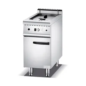 Commercial Kitchen Equipment Double Tank Floor Gas Deep Fryer With Cabinet Base Stainless Steel Cookware Gas Fryer