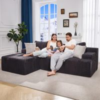 Canapé modulaire moderne pour appartement, compressé sous vide, en forme de L, pour salon, avec éponge haute densité, ensemble de canapés sectionnels inclinables