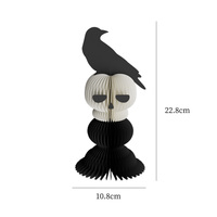 Nouvelles décorations pliables en papier 3D personnalisées pour Halloween, araignée, crâne, fantôme, nid d'abeille, écologiques, magnétiques, légères, faciles à assembler