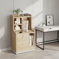 Armoire de rangement de chevet simple et moderne en bois à 3 tiroirs avec serrure pour chambre à coucher, utilisation au sol