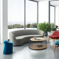 Novedoso Sofá Curvo en Forma de Media Luna Juego de Muebles de Lujo Moderno de Terciopelo para Sala de Estar