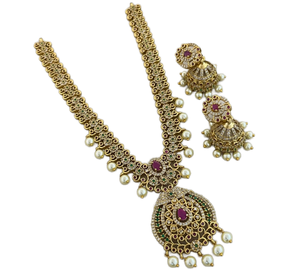 SHDIYAYUN Nouveauté : Parure Collier et Boucles d'Oreilles en Perles d'Eau Douce et Moissanite Plaqué Or 18K – Bijoux Tendance pour Mariages et Soirées - Product Image 1