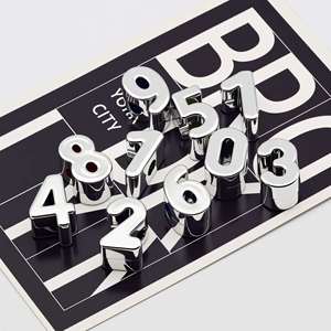 Wholesale 0-9 Silver <b>Large</b> Acrylic <b>Beads</b> Casual Number Buckle DIY Bag Handmade Beaded Keychain Pendant Making English Alphabet - Product Image 4